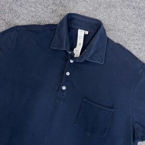 State and Liberty Polo Shirt Mens Large Navy Golf Performance Stretch Office